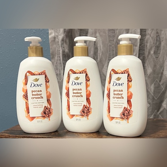 Dove Holliday Treats Limited Edition Pecan Butter Crunch Hand Wash Bundle Of 3 - Picture 1 of 8